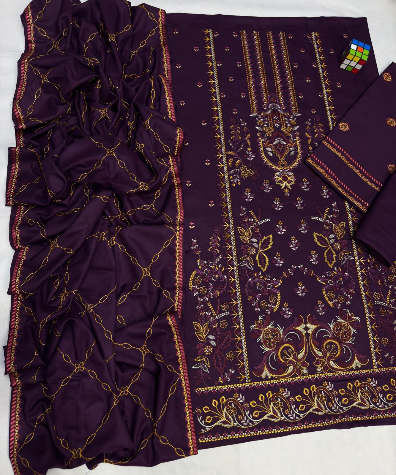 Asim Jofa 5130 Best Quality Air jet Dhanak Fabric Luxury Embroidered 3pc