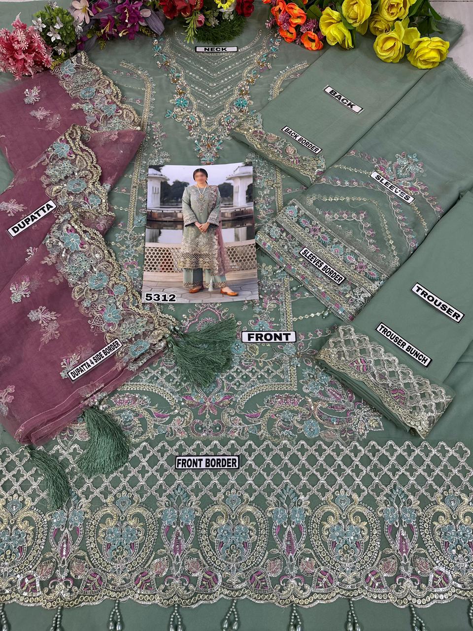 Imrozia Masterpiece ✨ | Premium Chiffon with Heavy Handwork & Ready-to-Wear Net Dupatta with Tassels