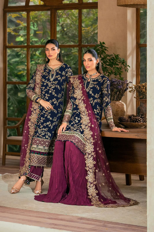 Maryams Heavy Embroidered Chiffon Collection | Shamoz Silk & Net Cutwork Dupatta 3pc