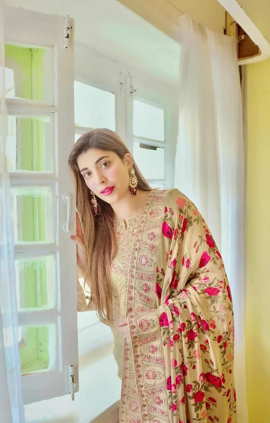 Aneela Embroidered Organza Collection | 4-Side Cutwork Silk Dupatta & Shamoz Silk 3pc