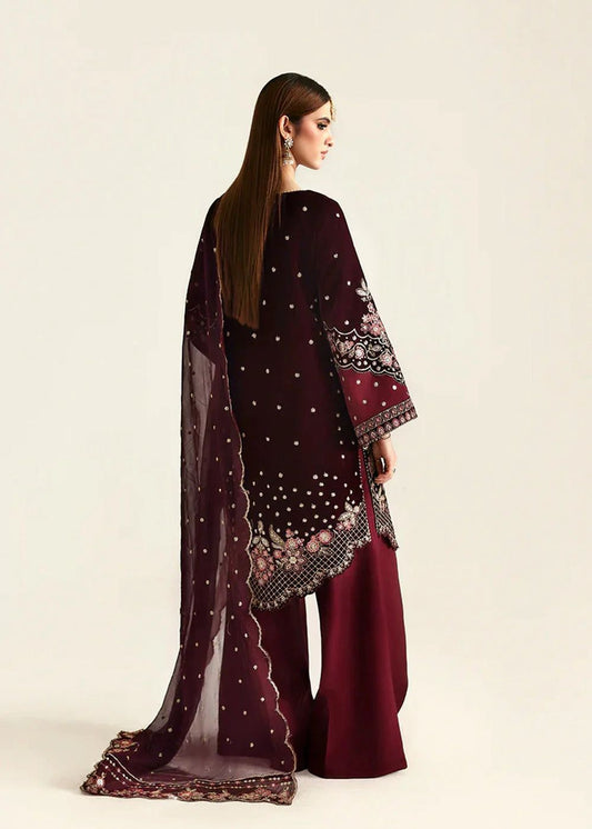Emaan Adeel Kanwal 2025 | Heavy Spangle Work Velvet Suit with Cutwork & Fancy Tassels