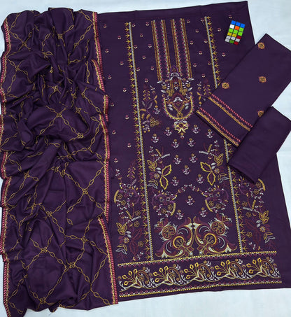 Asim Jofa 5130 Best Quality Air jet Dhanak Fabric Luxury Embroidered 3pc