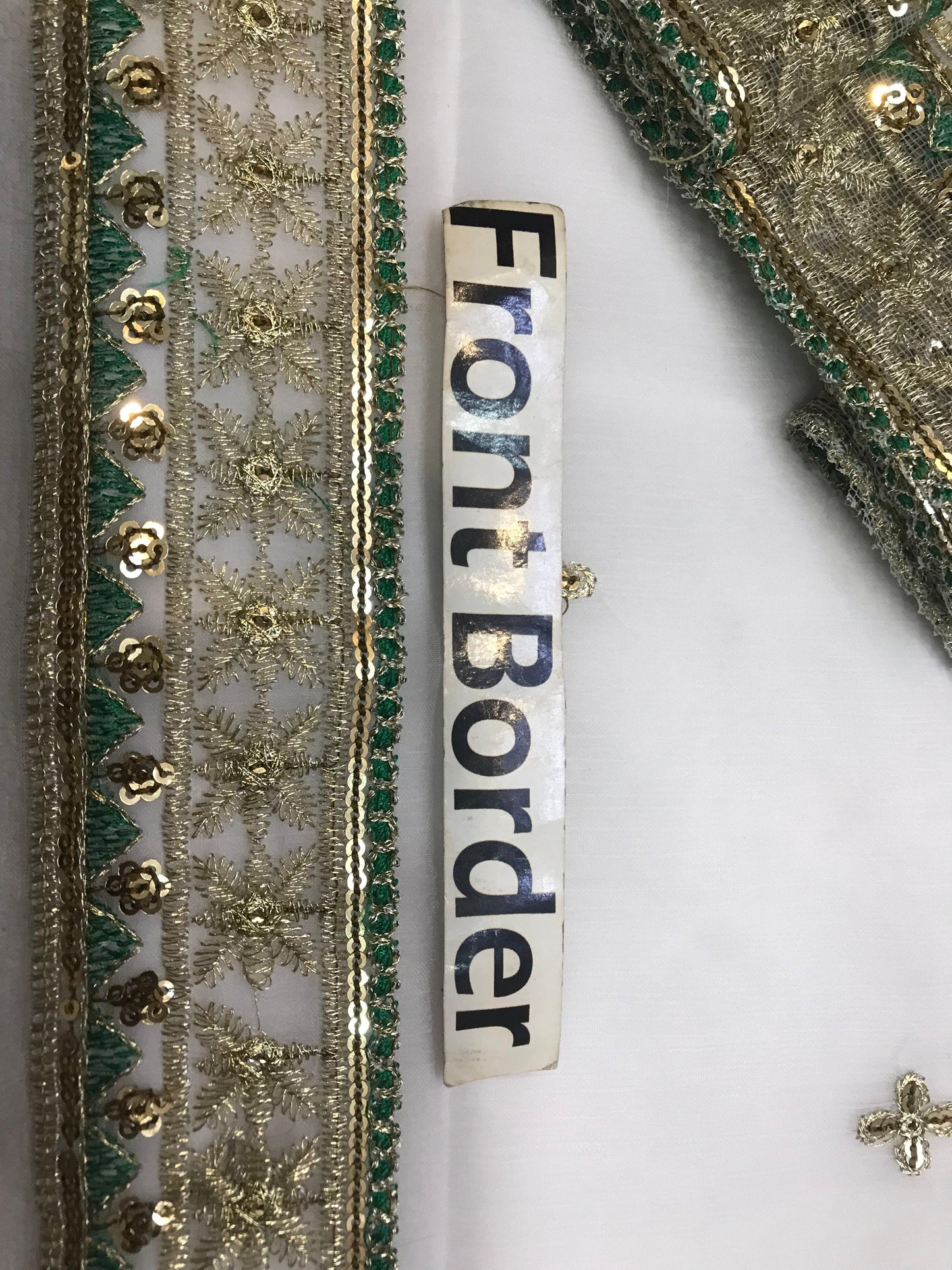 Luxury Unstitched: Azure Chiffon with Intricate Adda Work and 4-Side Applic Dupatta