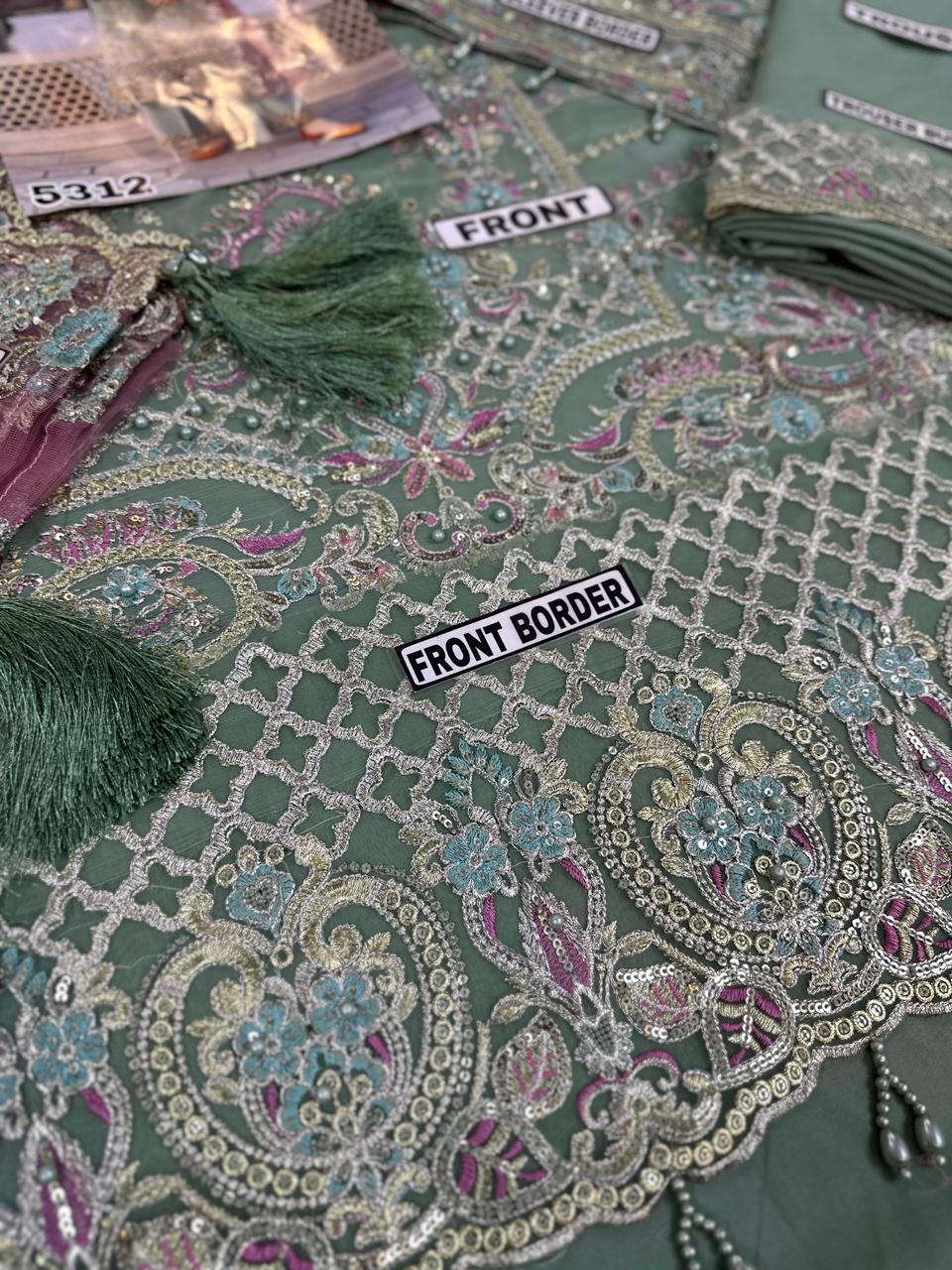 Imrozia Masterpiece ✨ | Premium Chiffon with Heavy Handwork & Ready-to-Wear Net Dupatta with Tassels