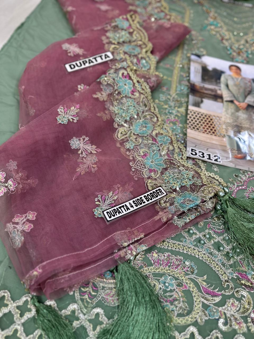 Imrozia Masterpiece ✨ | Premium Chiffon with Heavy Handwork & Ready-to-Wear Net Dupatta with Tassels