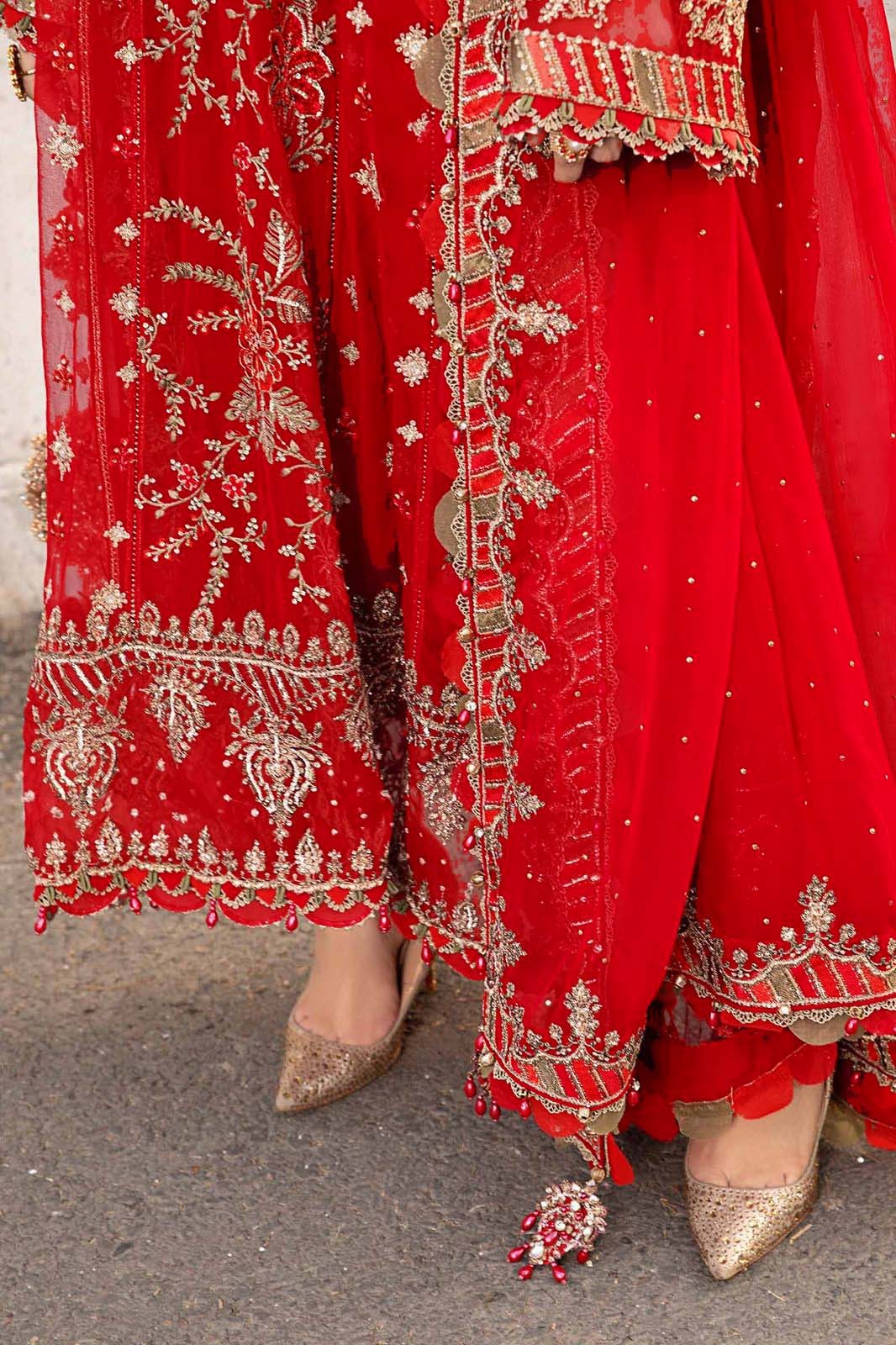 Maria B MBC-1098 Semi-Pure Chiffon Suit – Heavy Spangle Embroidery, Hand Embellished Adda Work & Silk Trouser