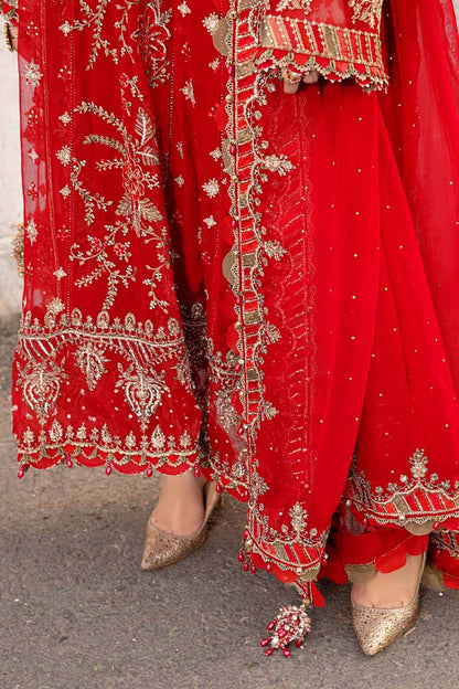 Maria B MBC-1098 Semi-Pure Chiffon Suit – Heavy Spangle Embroidery, Hand Embellished Adda Work & Silk Trouser