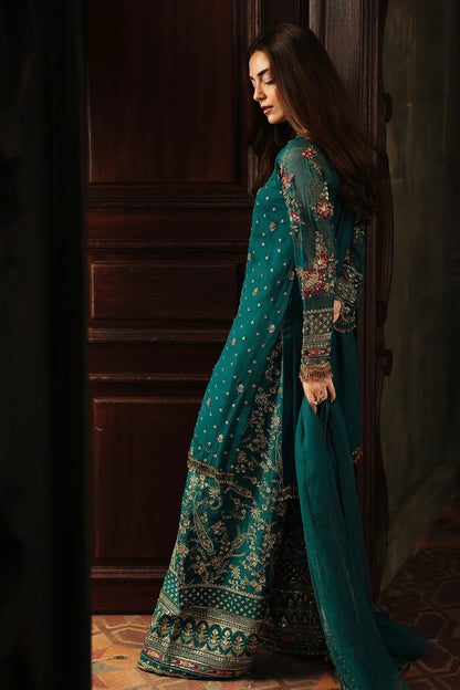 Charizma Luxury Chiffon Collection: Unstitched 3-Piece with Intricate Adda Work & Sequence Detail