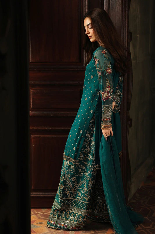 Charizma Luxury Chiffon Collection: Unstitched 3-Piece with Intricate Adda Work & Sequence Detail