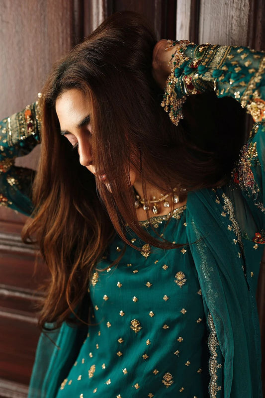 Charizma Luxury Chiffon Collection: Unstitched 3-Piece with Intricate Adda Work & Sequence Detail