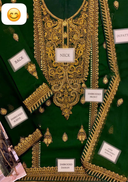 Asim Jofa Rang-e-Noor AJRNC-D18 | Heavy Spengle Work Chiffon Suit