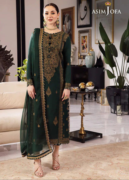 Asim Jofa Rang-e-Noor AJRNC-D18 | Heavy Spengle Work Chiffon Suit