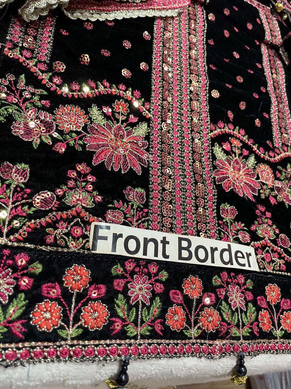 Aneela Velvet Collection | Heavy Sequence Embroidered Velvet Shirt & Chiffon Dupatta