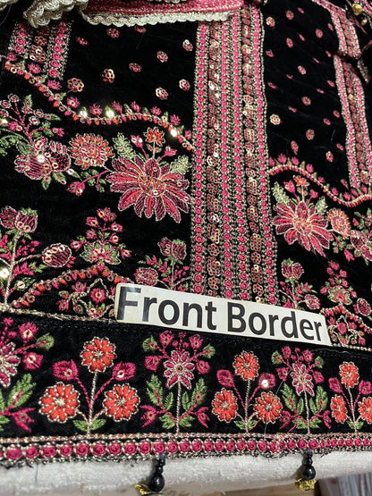 Aneela Velvet Collection | Heavy Sequence Embroidered Velvet Shirt & Chiffon Dupatta