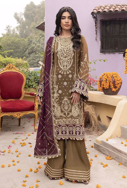 Adan Libas Rang-e-Mehfil 012 | Heavy Embroidered Chiffon Suit with Tassels