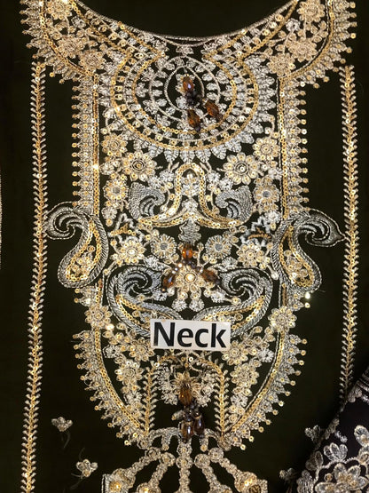 Adan Libas Rang-e-Mehfil 012 | Heavy Embroidered Chiffon Suit with Tassels