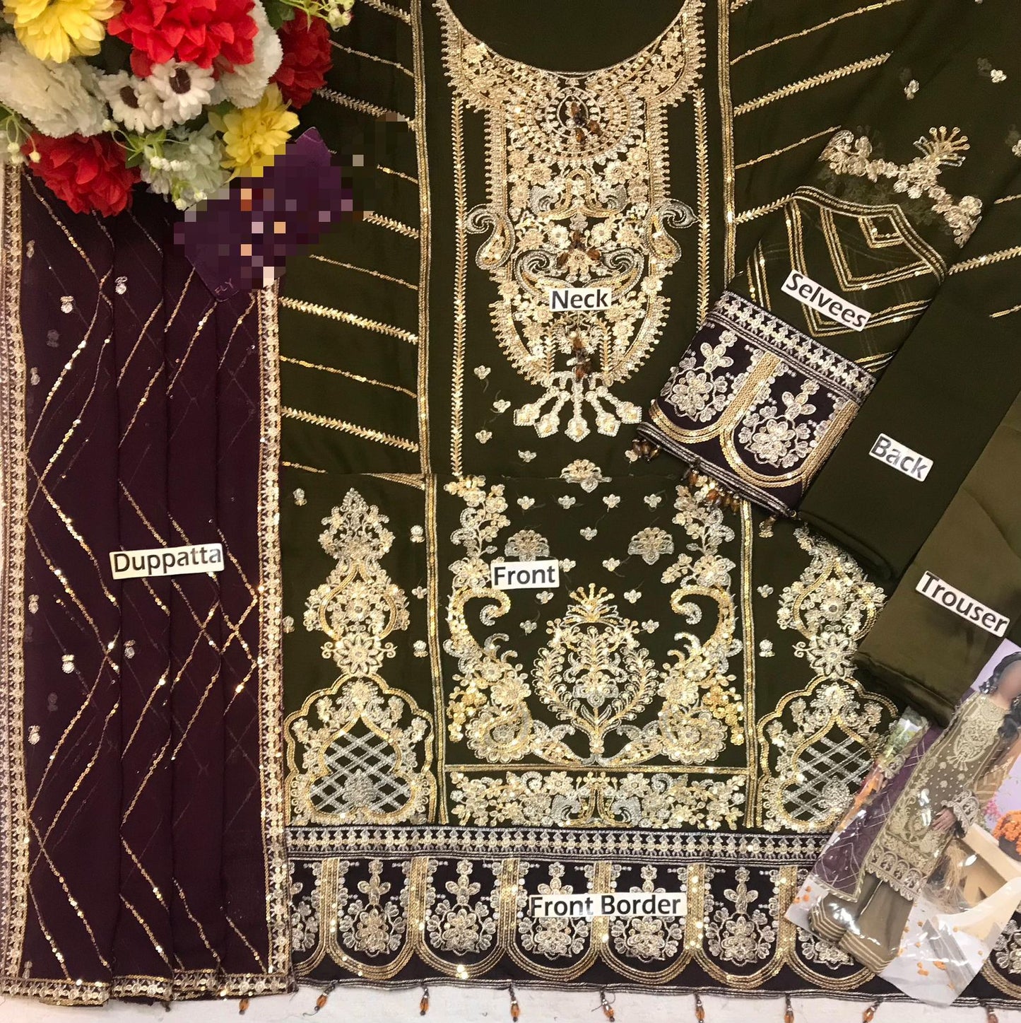 Adan Libas Rang-e-Mehfil 012 | Heavy Embroidered Chiffon Suit with Tassels