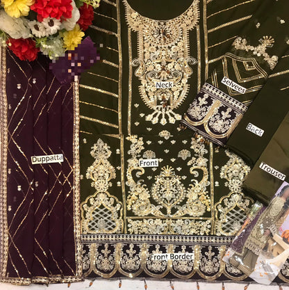 Adan Libas Rang-e-Mehfil 012 | Heavy Embroidered Chiffon Suit with Tassels