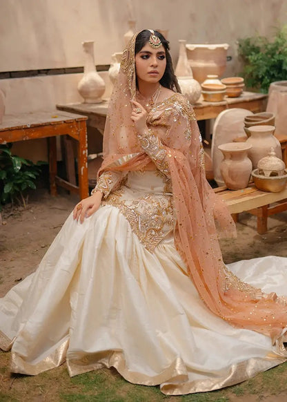 Nameera Wedding Wear | Hand-Embellished Organza Suit with Adda Work & Net Dupatta