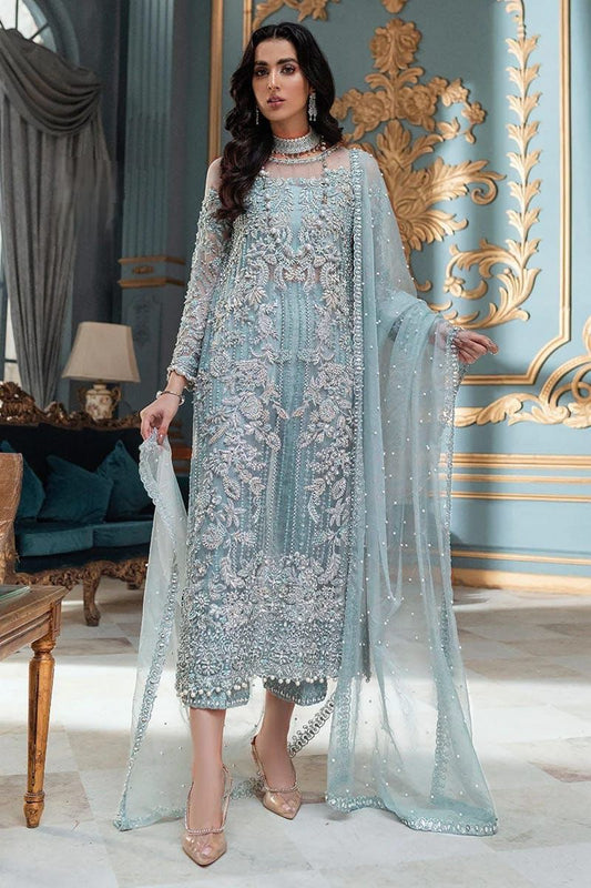 LAAM Luxury Wedding Edition | Net Embroidered Suit with Pearls & Sequence Work