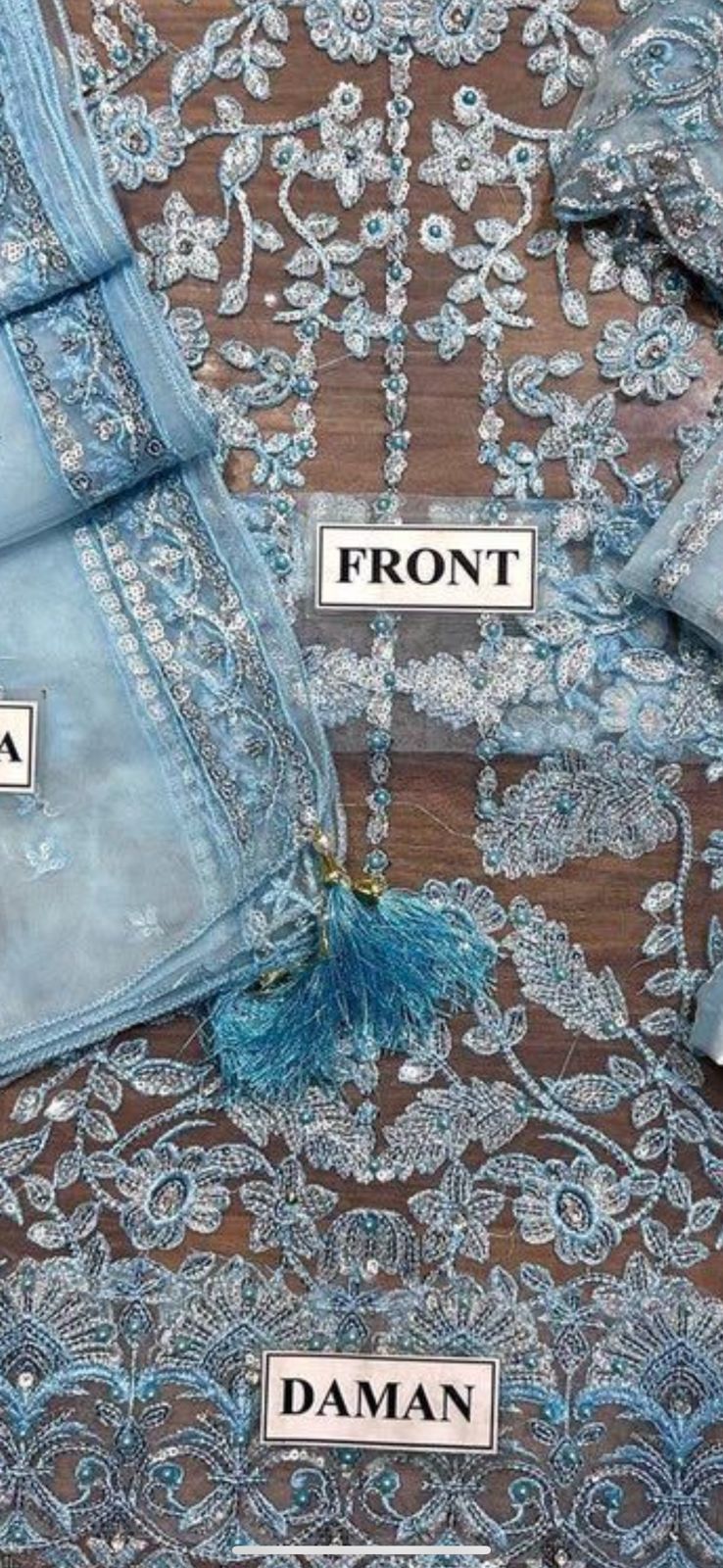 LAAM Luxury Wedding Edition | Net Embroidered Suit with Pearls & Sequence Work