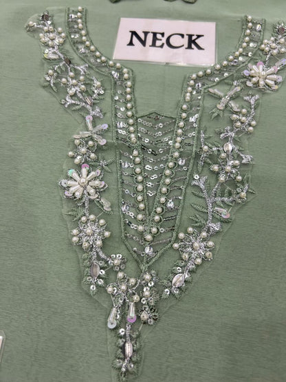 Baroque Luxury Chiffon 3pc - Alternate Embroidery & Heavy Adda Work (Malai Trouser)