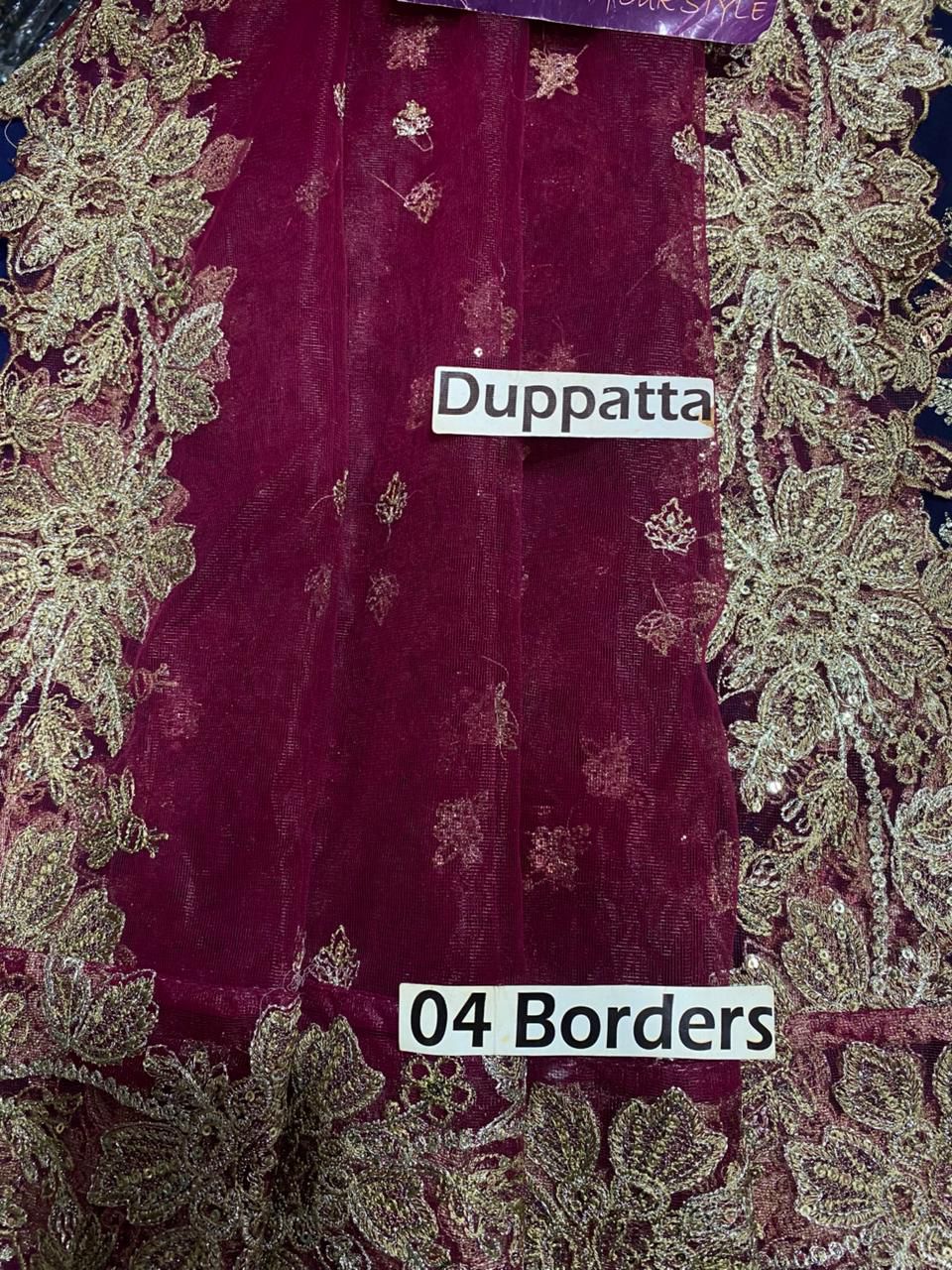 Maryams Heavy Embroidered Chiffon Collection | Shamoz Silk & Net Cutwork Dupatta 3pc