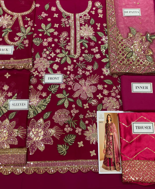 Jazmin Chiffon 3pc: Ready-to-Wear Tie & Dye Dupatta with Embroidered Silk Trouser