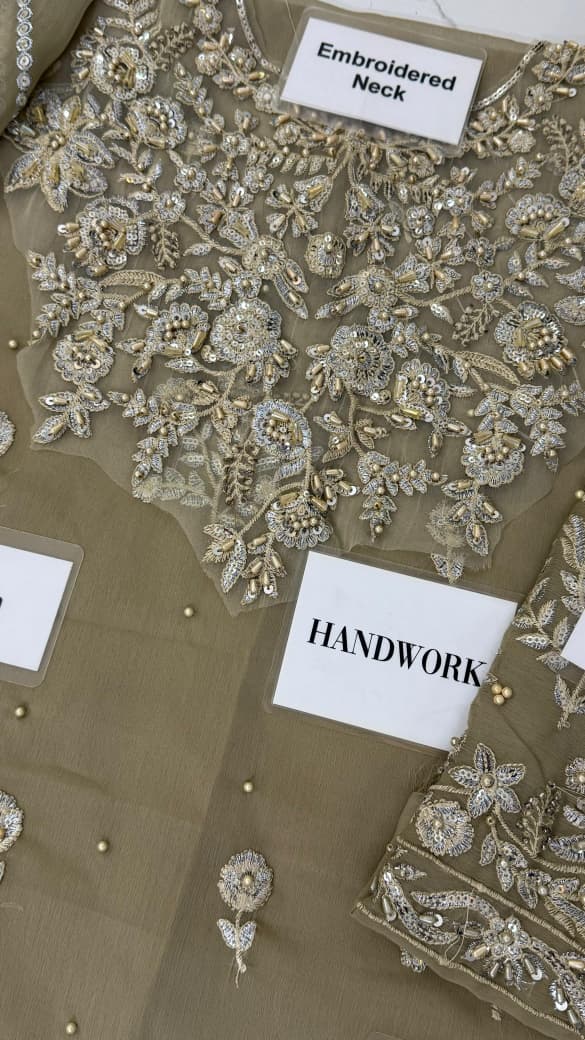 Malaikah by Nimra Khokhar | Sequence & Adda Work Chiffon Wedding Wear with Silk Trouser