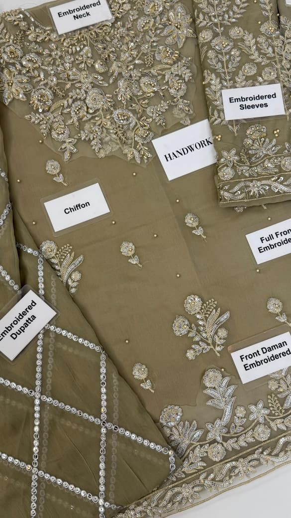 Malaikah by Nimra Khokhar | Sequence & Adda Work Chiffon Wedding Wear with Silk Trouser