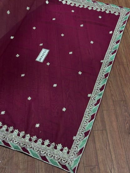 Asim Jofa Unstitched Chiffon Collection | Handwork & Heavy Sequence 3pc Festive Wear