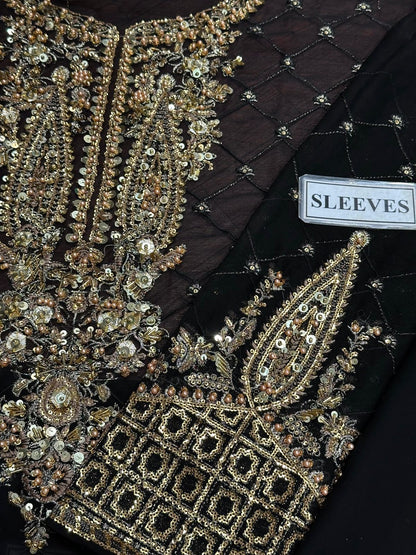 Charizma Festive Collection: Embroidered Chiffon Suit with Premium Raw Silk Trouser