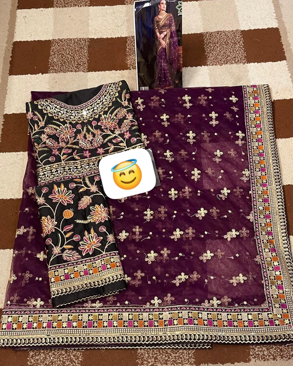 Asim Jofa Bekhudi: Heavy Embroidered Net Saree with Silk Front & Back Blouse + Belt