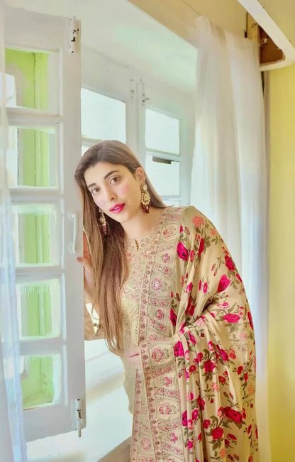 Aneela Embroidered Organza Collection | 4-Side Cutwork Silk Dupatta & Shamoz Silk 3pc