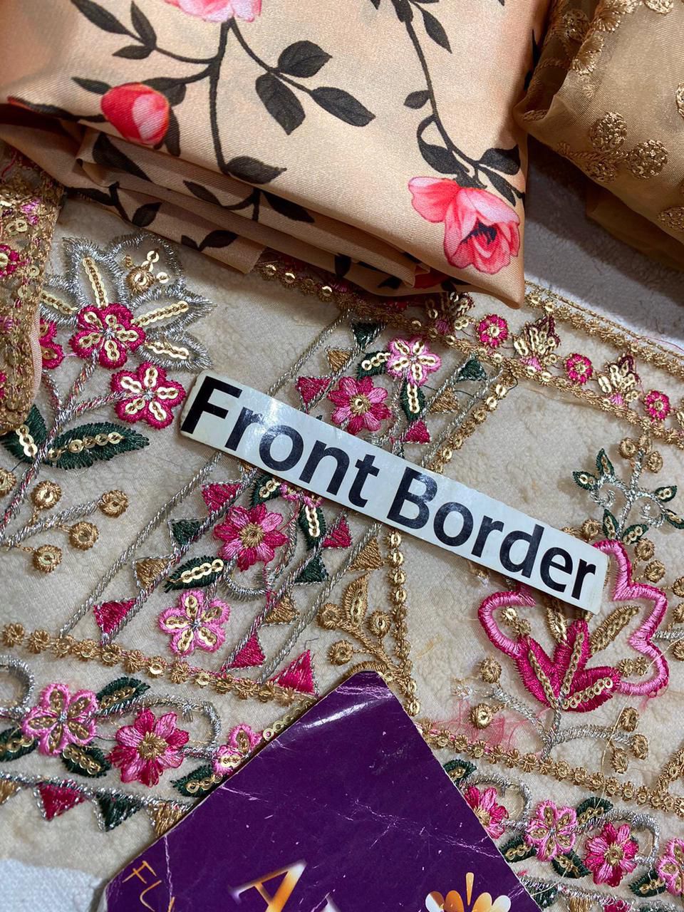 Aneela Embroidered Organza Collection | 4-Side Cutwork Silk Dupatta & Shamoz Silk 3pc