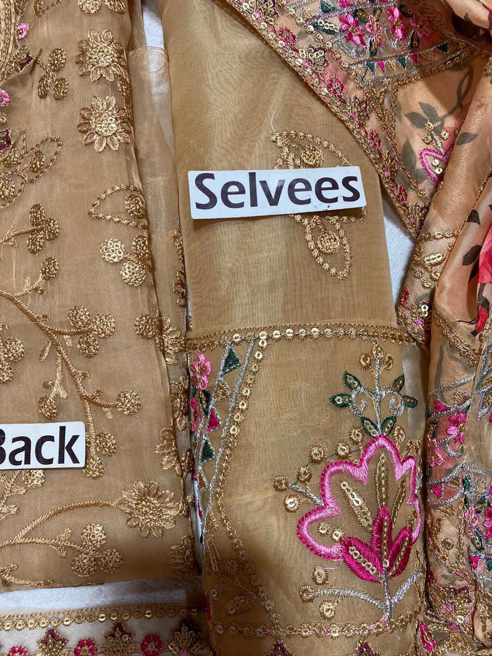 Aneela Embroidered Organza Collection | 4-Side Cutwork Silk Dupatta & Shamoz Silk 3pc