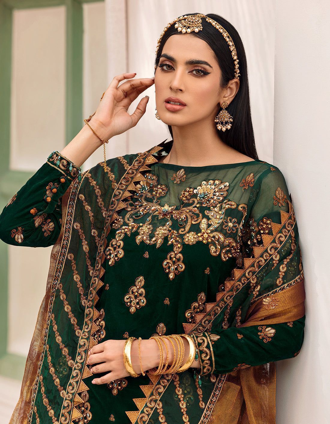 Emaan Adeel 9000 Micro Velvet Collection | Ready-to-Wear 4-Side Cutwork Net Dupatta