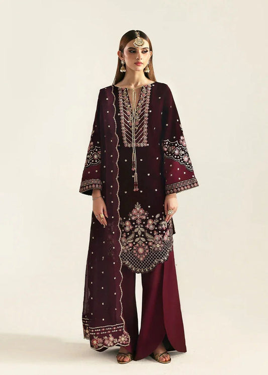 Emaan Adeel Kanwal 2025 | Heavy Spangle Work Velvet Suit with Cutwork & Fancy Tassels