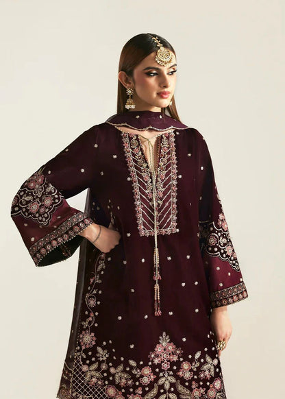 Emaan Adeel Kanwal 2025 | Heavy Spangle Work Velvet Suit with Cutwork & Fancy Tassels