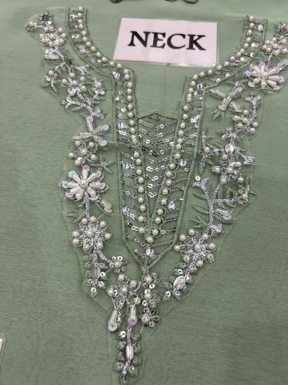 Baroque Luxury Chiffon 3pc - Alternate Embroidery & Heavy Adda Work (Malai Trouser)