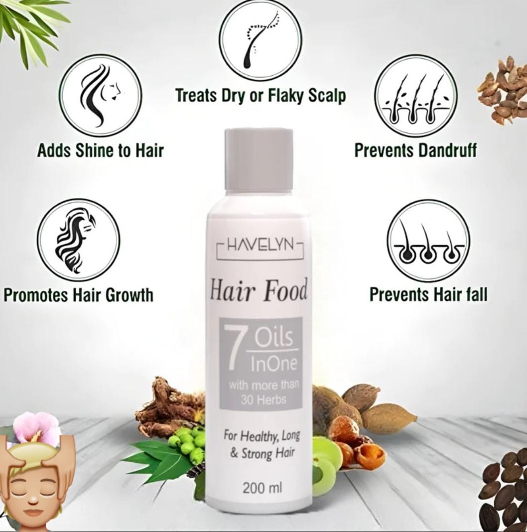 Havelyn Hair Food – 7 Oils In One with 30+ Herbs (200ml)