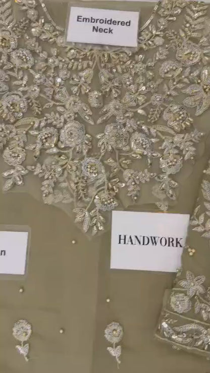 Malaikah by Nimra Khokhar | Sequence & Adda Work Chiffon Wedding Wear with Silk Trouser